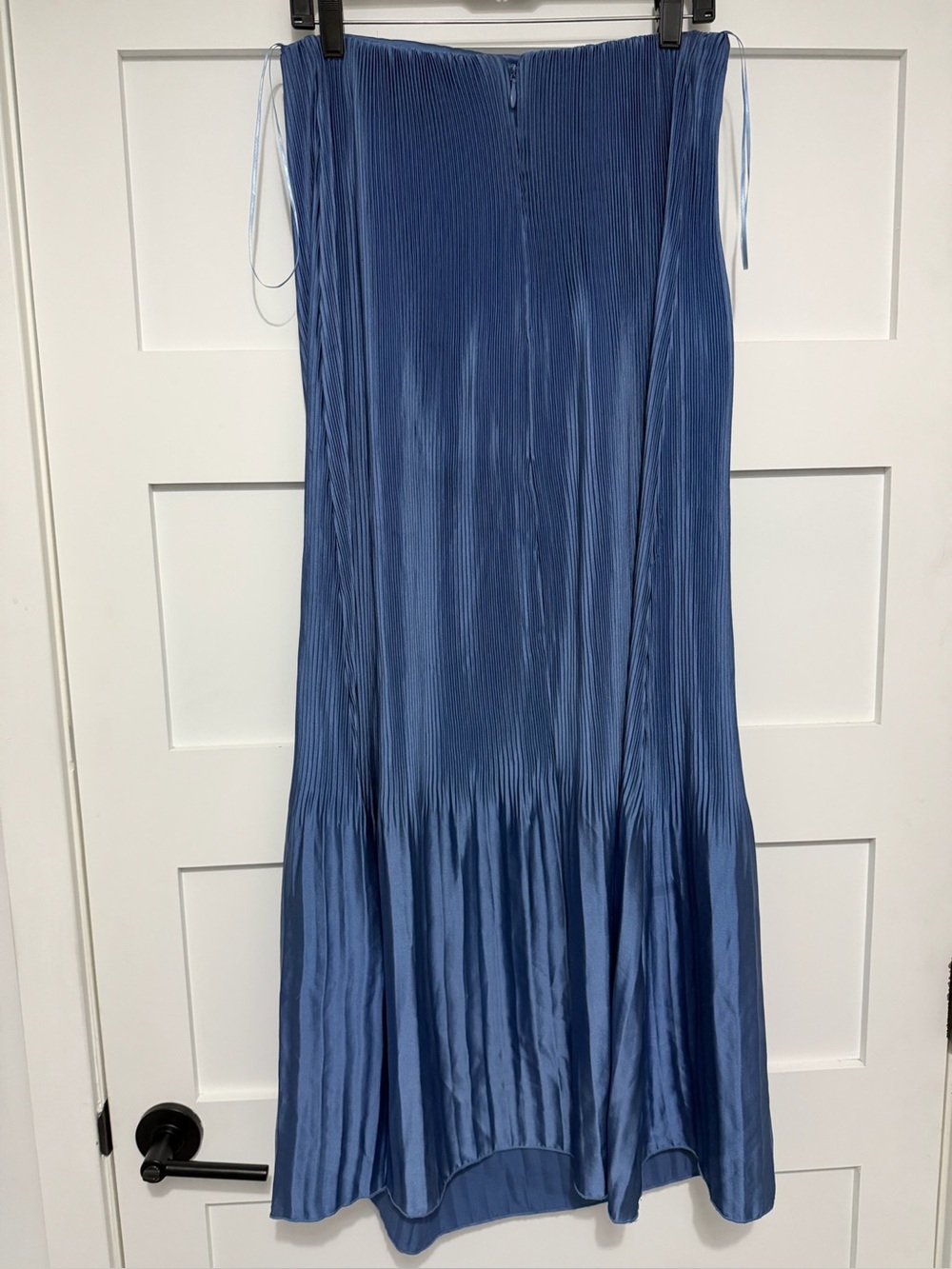 Abercrombie & Fitch Strapless Pleat Release Midi Dress Blue Medium 8308 - Picture 3 of 10